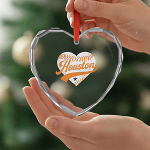 Houston Clutch City Heart Crystal Glass Ornament Baseball Heart Varsity Script Vintage Sports Fans TS10 Print Your Wear