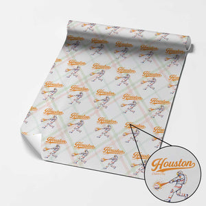 Houston Clutch City Wrapping Paper Roll Astronaut Baseball Player In Space TS10 Christmas Plaid Print Your Wear