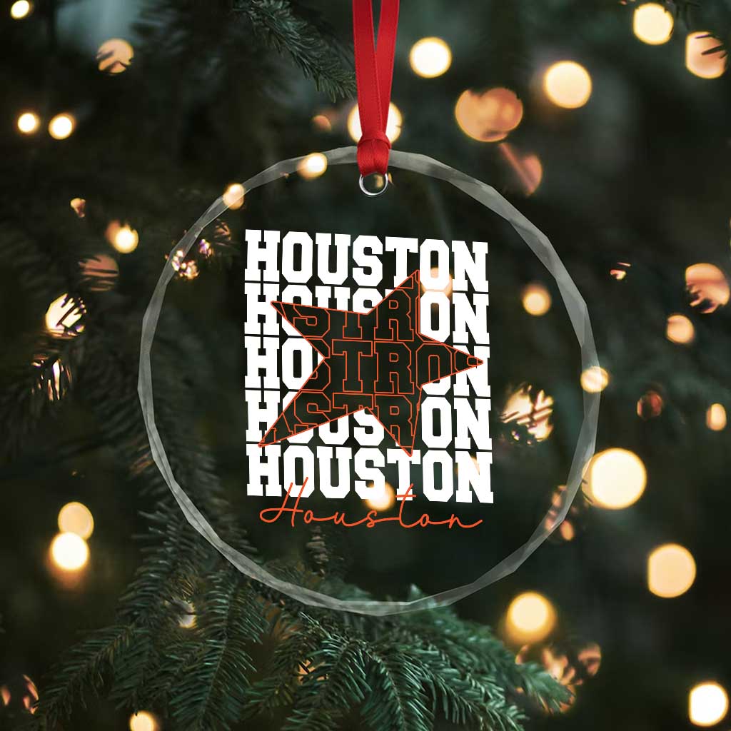 Houston Sport Baseball Fans Crystal Glass Ornament US State Vintage Graphic TS10 Print Your Wear
