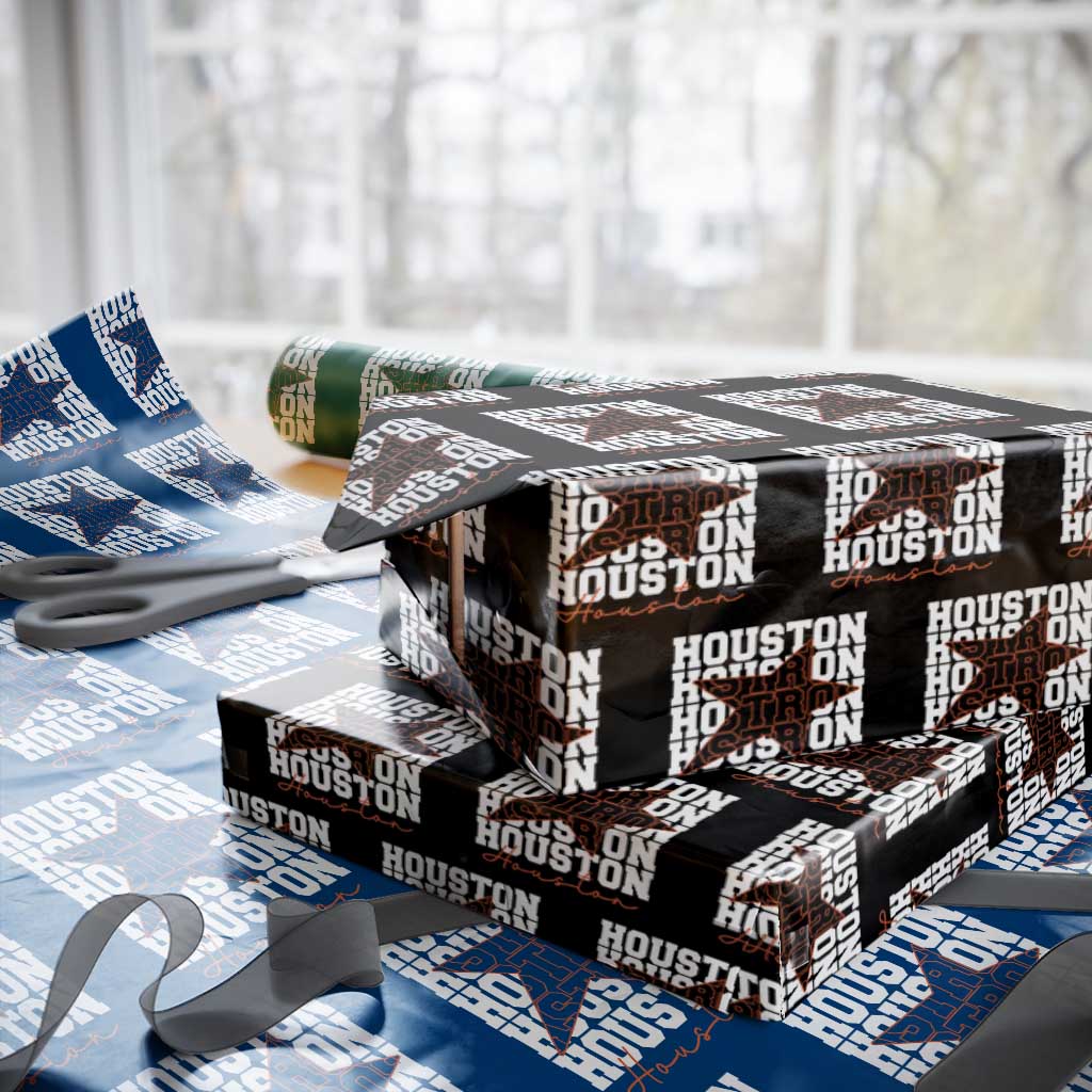 Houston Sport Baseball Fans Wrapping Paper Roll US State Vintage Graphic TS10 Black Print Your Wear