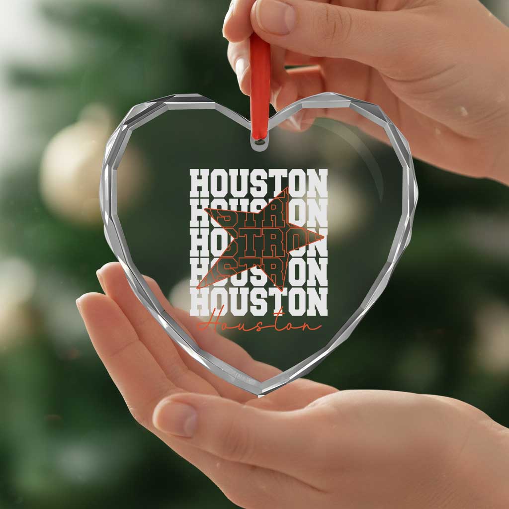 Houston Sport Baseball Fans Heart Crystal Glass Ornament US State Vintage Graphic TS10 Print Your Wear