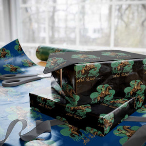How Lucky Are We Wrapping Paper Roll Cowboy Western Irish St Patrick's Day TS14 Black Print Your Wear