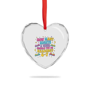 How Many Nights a Week Should You Be Reading 6 7 Heart Crystal Glass Ornament Funny Book Meme for Teachers Students TS02 Print Your Wear