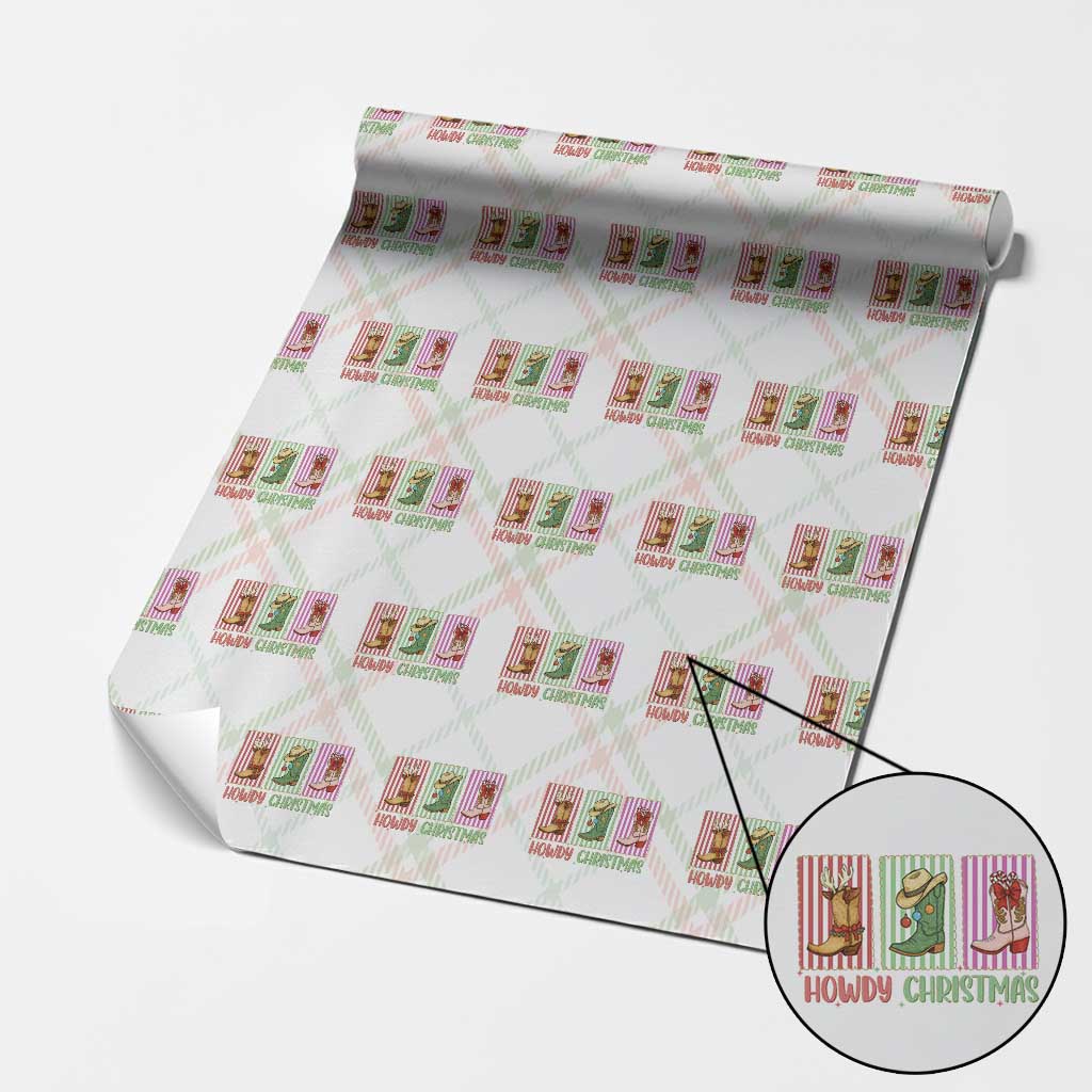 Howdy Christmas Cowboy Boots Western Pride Wrapping Paper Roll TS12 Christmas Plaid Print Your Wear
