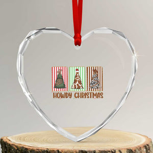 Howdy Christmas Heart Crystal Glass Ornament Funny Western Xmas Tree Rodeo Fan Gift TS12 Transparent Glass 3'' Heart Print Your Wear