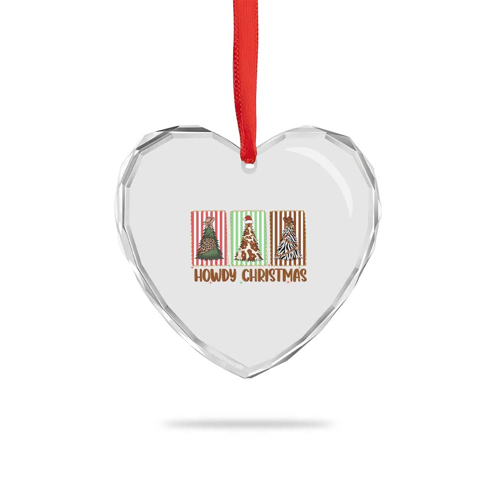 Howdy Christmas Heart Crystal Glass Ornament Funny Western Xmas Tree Rodeo Fan Gift TS12 Print Your Wear