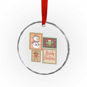 Howdy Christmas Postage Stamp Crystal Glass Ornament Western Life Holiday Gift TS12 Print Your Wear
