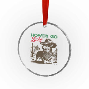 Howdy Go Lucky Crystal Glass Ornament Funny Corgi St Patrick's Day TS14 Print Your Wear