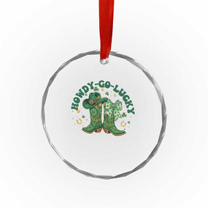Howdy Go Lucky Crystal Glass Ornament Green Cowboy Boots St Patrick's Day TS14 Print Your Wear