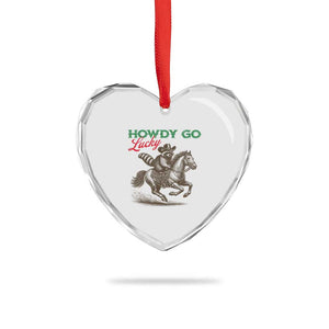 Howdy Go Lucky Heart Crystal Glass Ornament Cowboy Raccoon St Patrick's Day TS14 Print Your Wear