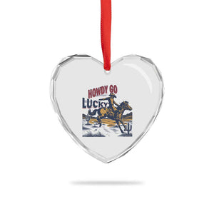Howdy Go Lucky Heart Crystal Glass Ornament Funny Cowboy St Patrick's Day TS14 Print Your Wear