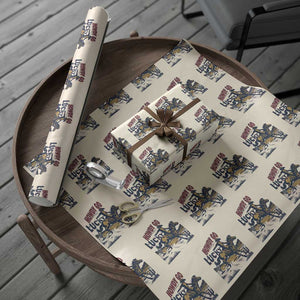 Howdy Go Lucky Wrapping Paper Roll Funny Cowboy St Patrick's Day TS14 Beige Print Your Wear