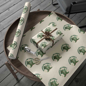 Howdy Go Lucky Wrapping Paper Roll Green Cowboy Boots St Patrick's Day TS14 Beige Print Your Wear