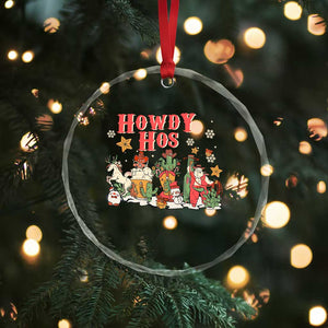Howdy Hos Cowboy Vintage Western Xmas Crystal Glass Ornament TS09 Print Your Wear