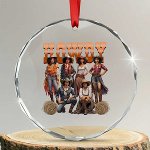 Howdy Melanin Cowgirl Crystal Glass Ornament Black History Western Rodeo Texas - Print Your Wear