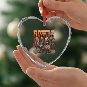 Howdy Melanin Cowgirl Heart Crystal Glass Ornament Black History Western Rodeo Texas TS02 Print Your Wear