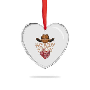 Howdy Putos Heart Crystal Glass Ornament Funny Western Country Rodeo Southern Retro Cowboy TS10 Print Your Wear