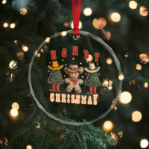 Howdy Xmas Crystal Glass Ornament Cowboy Cactus Xmas Tree TS09 Print Your Wear
