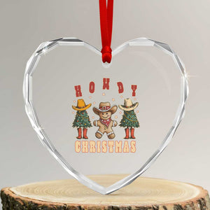Howdy Xmas Heart Crystal Glass Ornament Cowboy Cactus Xmas Tree TS09 Transparent Glass 3'' Heart Print Your Wear