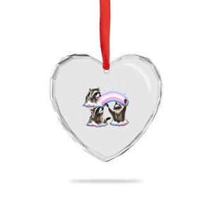 Howling Raccoon LGBTQ Pride Heart Crystal Glass Ornament Rainbow Trash Panda Support TS12 Print Your Wear