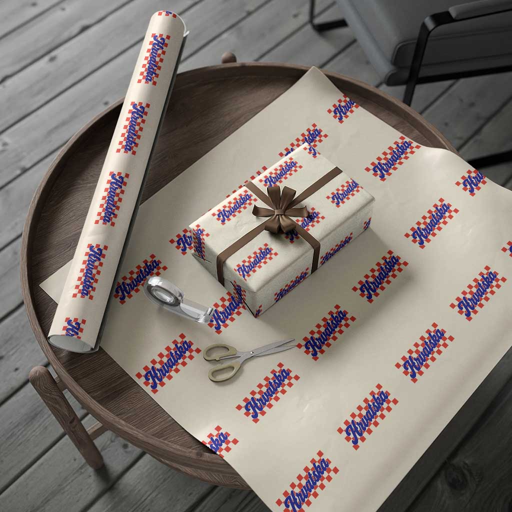 Hrvatska Wrapping Paper Roll Checkered Retro Croatia Zagreb Croatian
