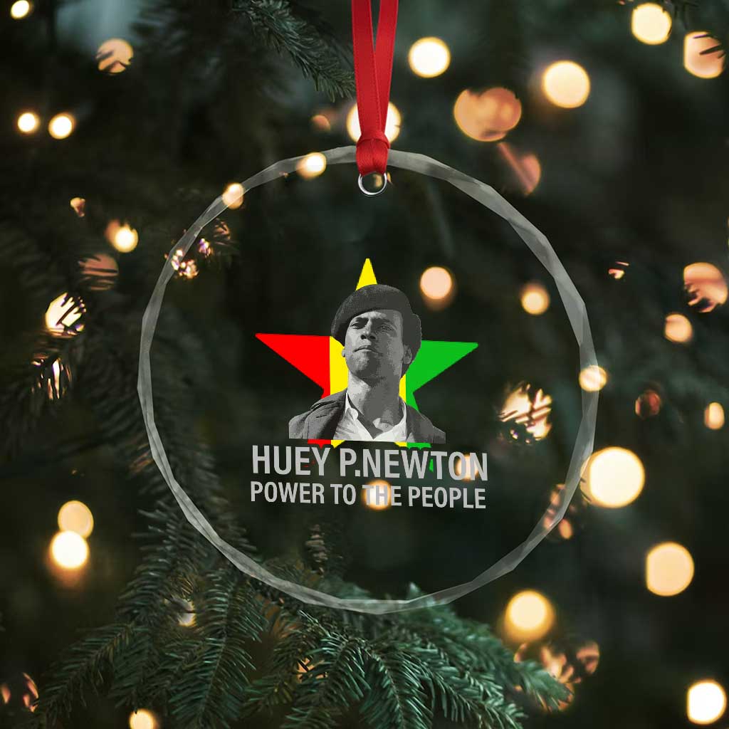Huey P.Newton Power To The People Crystal Glass Ornament Black Panther Party Black History Month TS11 Print Your Wear