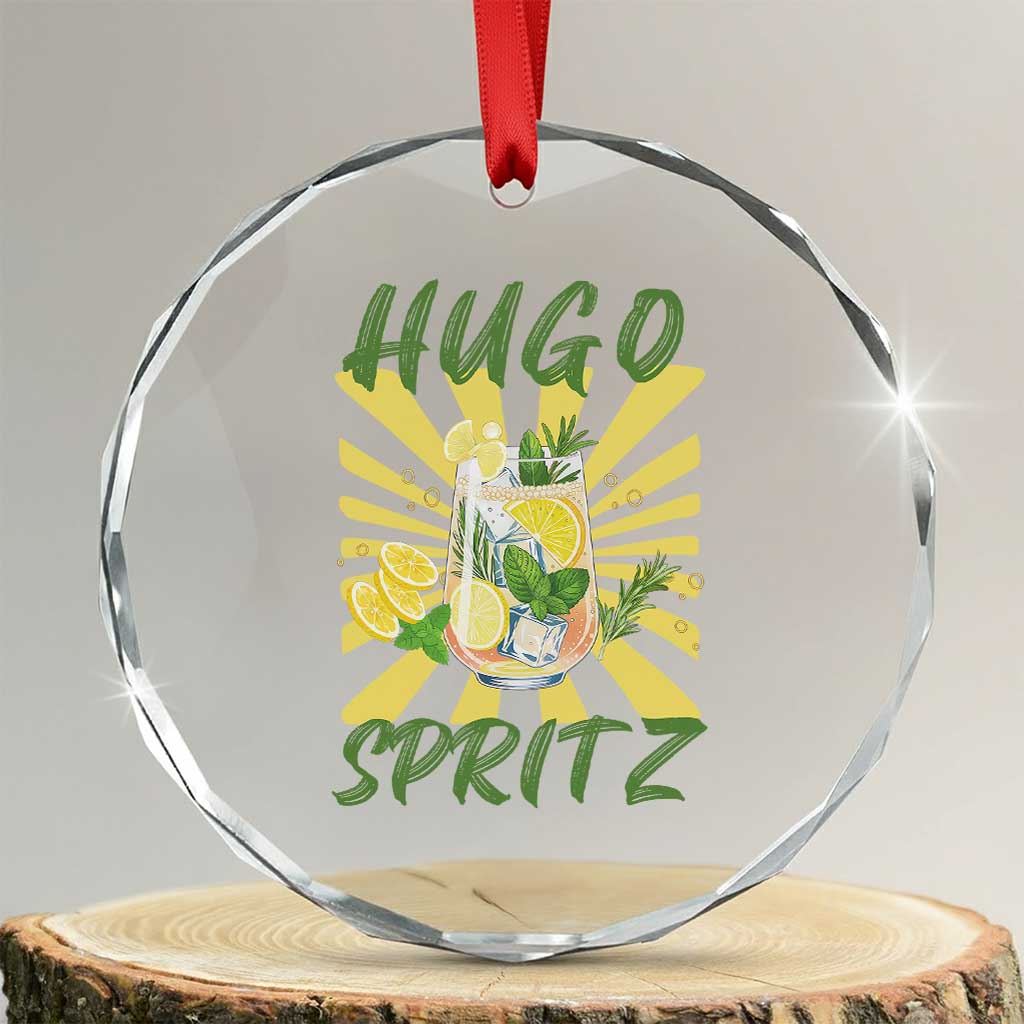Hugo Spritz Crystal Glass Ornament Funny Tropical Cocktail Vacation TS12 Transparent Glass 3'' Circle Print Your Wear