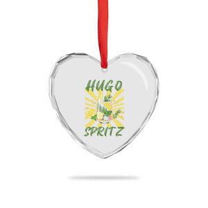 Hugo Spritz Heart Crystal Glass Ornament Funny Tropical Cocktail Vacation