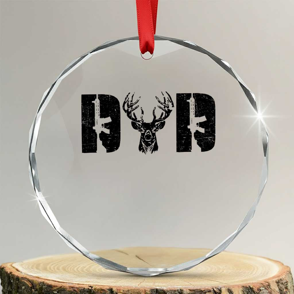 Hunting Dad Crystal Glass Ornament Fathers Day Gun Lovers Hunter Dad TS10 Transparent Glass 3'' Circle Print Your Wear