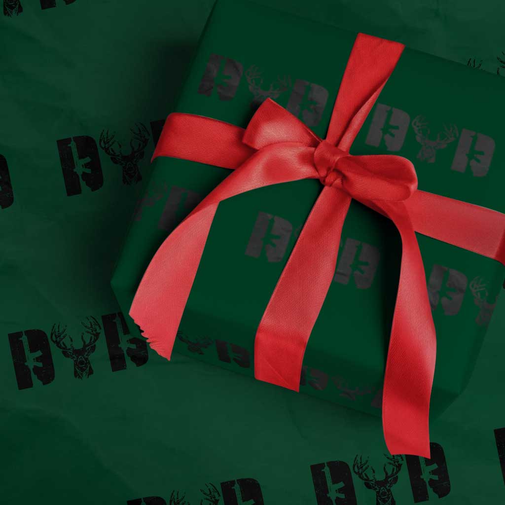 Hunting Dad Wrapping Paper Roll Fathers Day Gun Lovers Hunter Dad TS10 Green Print Your Wear