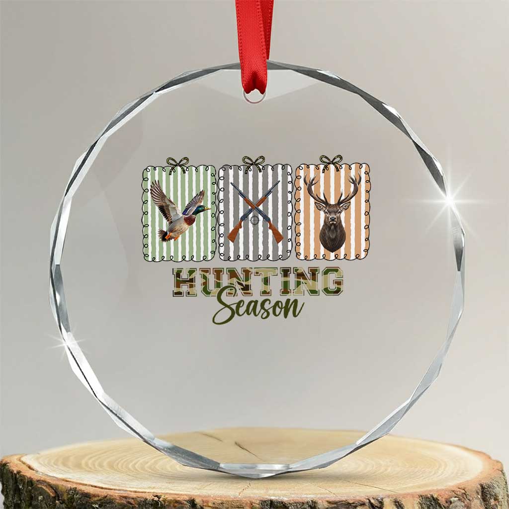Hunting Season Crystal Glass Ornament Funny Hunter Wife Gift TS12 Transparent Glass 3'' Circle Print Your Wear