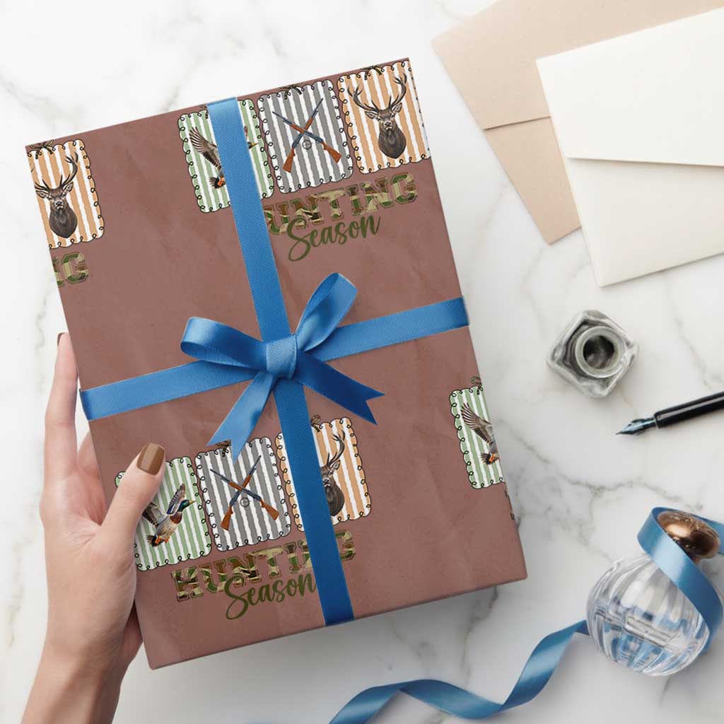 Hunting Season Wrapping Paper Roll Funny Hunter Wife Gift TS12 Mocha Print Your Wear