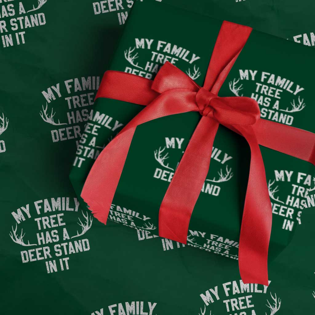 Hunting Wrapping Paper Roll My Family Tree Has A Deer Stand In It TS10 Green Print Your Wear