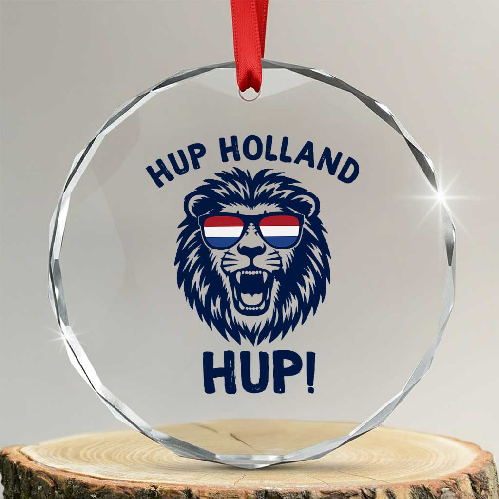 Hup Holland Hup Lion Netherlands Flag Crystal Glass Ornament Nederlands Dutch Pride Soccer Fans TS02 Transparent Glass 3'' Circle Print Your Wear