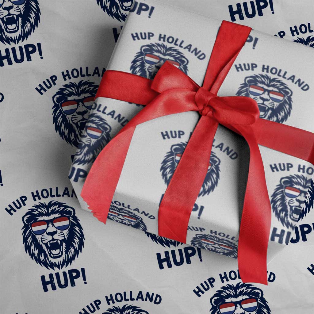 Hup Holland Hup Lion Netherlands Flag Wrapping Paper Roll Nederlands Dutch Pride Soccer Fans TS02 White Print Your Wear