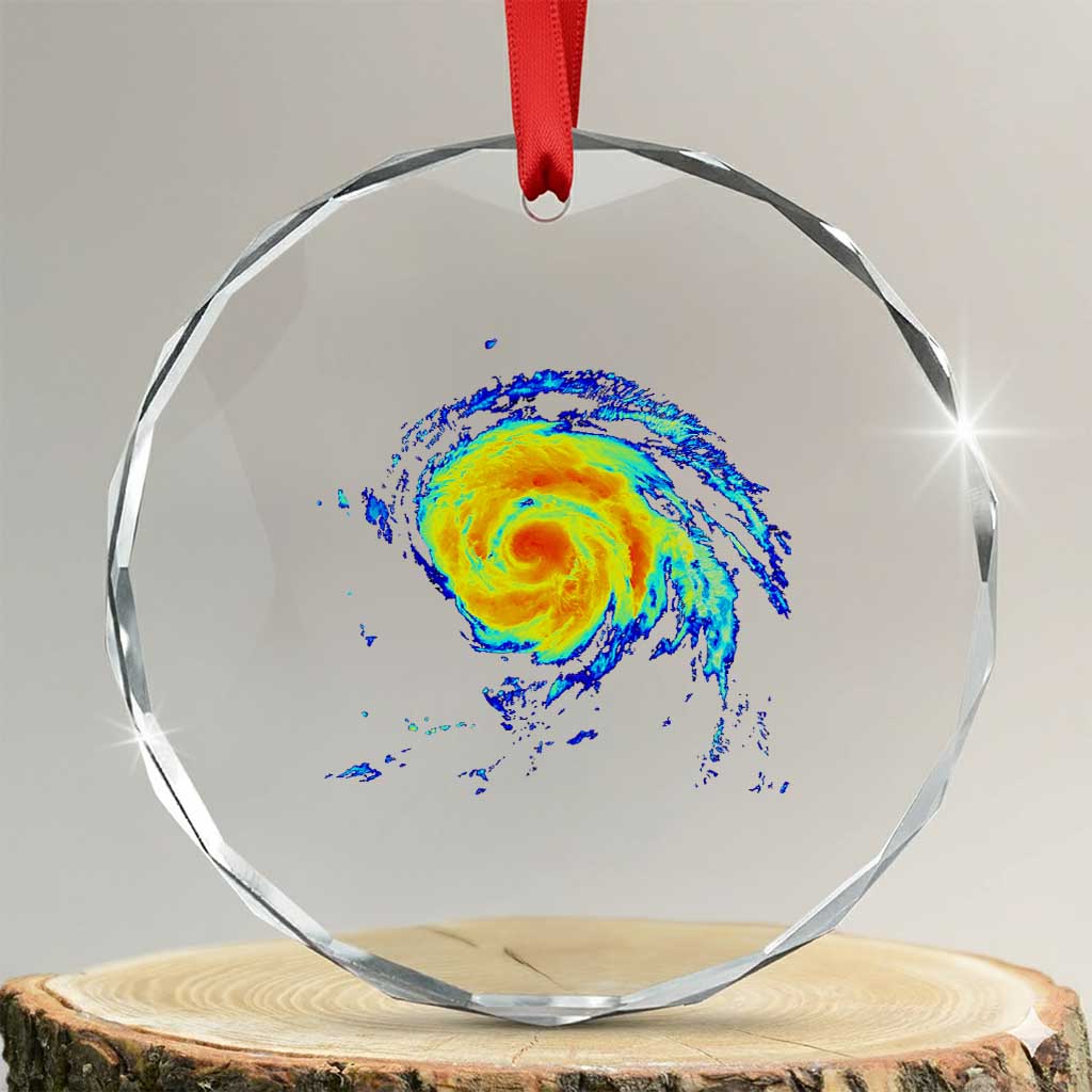 Hurricane Erin Crystal Glass Ornament Meteorologist Weather Radar Storm Chasing TS11 Transparent Glass 3'' Circle Print Your Wear