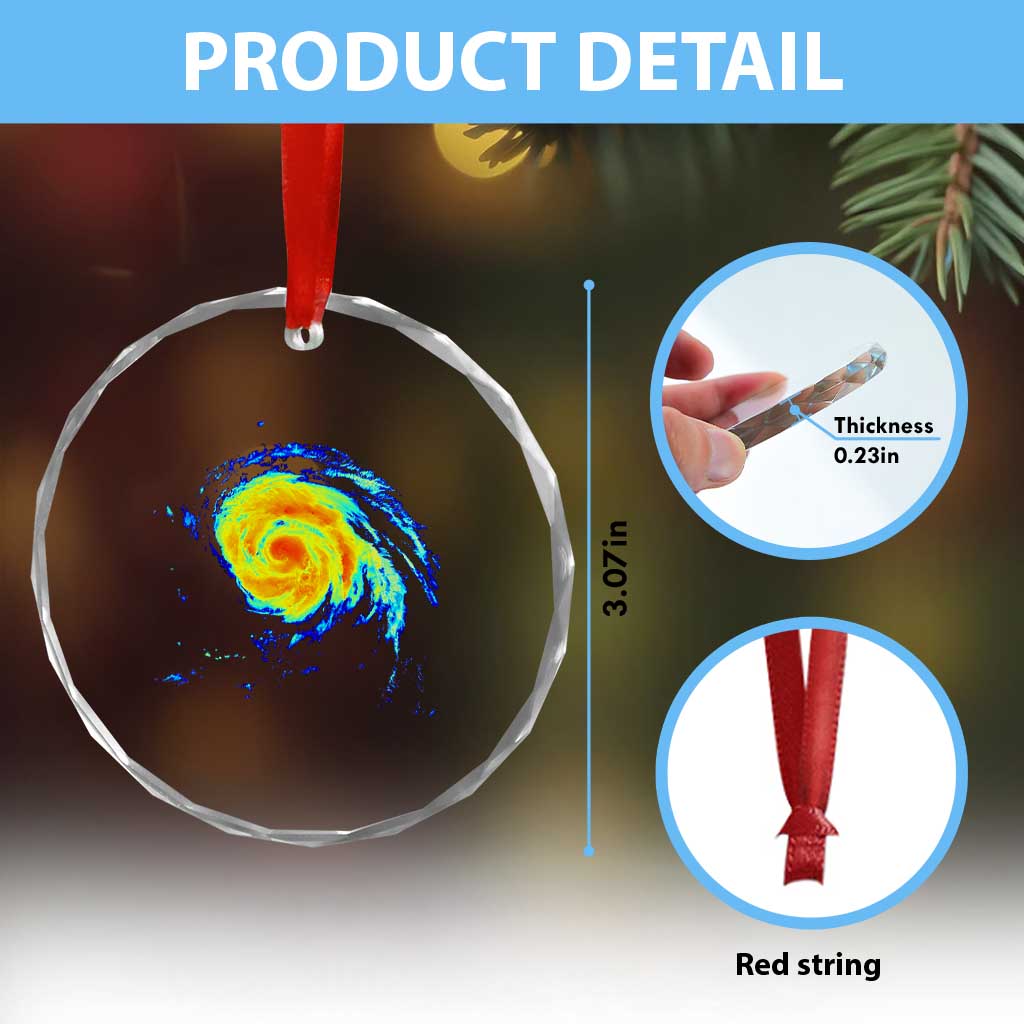 Hurricane Erin Crystal Glass Ornament Meteorologist Weather Radar Storm Chasing TS11 Print Your Wear