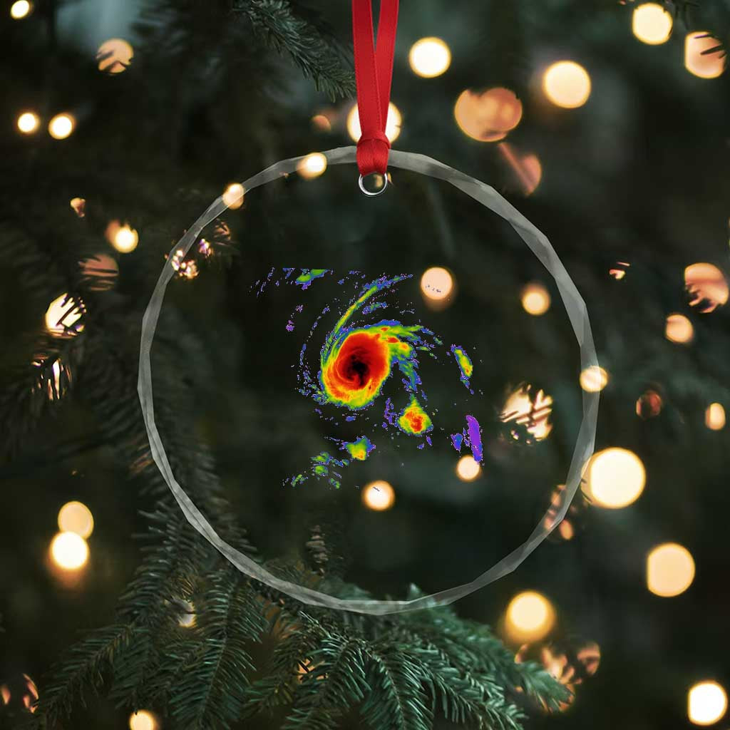 Hurricane Gabrielle 2025 Crystal Glass Ornament Meteorologist Weather Radar Storm Chasing TS11 Print Your Wear