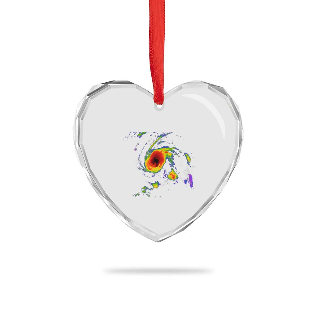 Hurricane Gabrielle 2025 Heart Crystal Glass Ornament Meteorologist Weather Radar Storm Chasing TS11 Print Your Wear