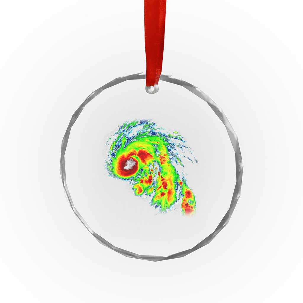 Hurricane Helene Crystal Glass Ornament Meteorologist Weather Radar Image Storm Chasing TS11 Print Your Wear