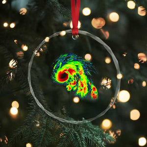 Hurricane Helene Crystal Glass Ornament Meteorologist Weather Radar Image Storm Chasing TS11 Print Your Wear