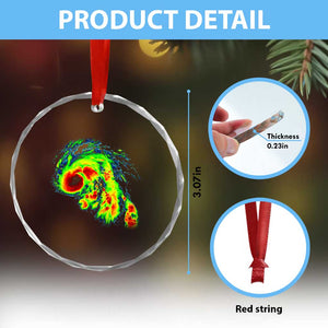 Hurricane Helene Crystal Glass Ornament Meteorologist Weather Radar Image Storm Chasing TS11 Print Your Wear