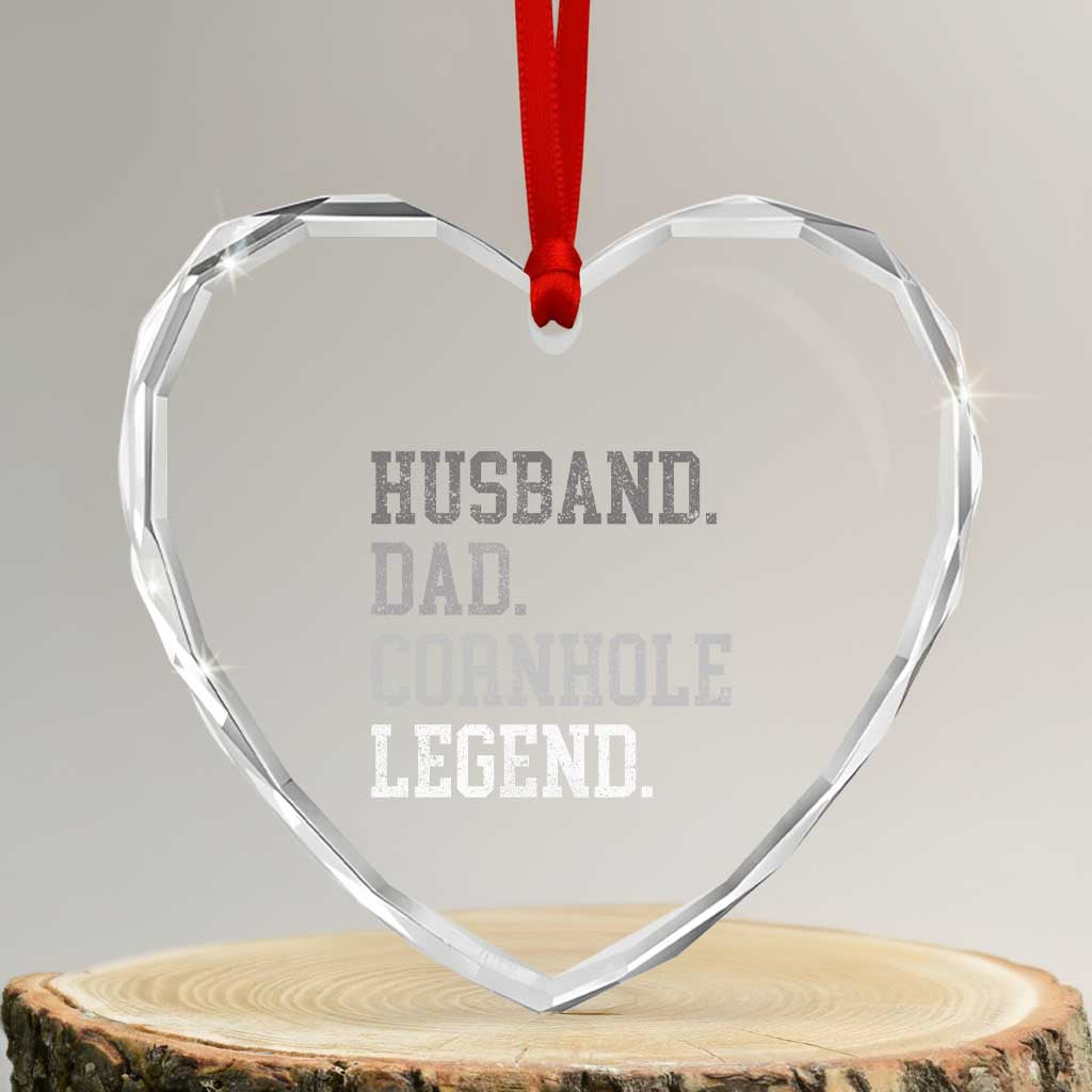 Husband Dad Cornhole Legend Heart Crystal Glass Ornament Vintage Funny Birthday for Dad Fathers Day TS10 Transparent Glass 3'' Heart Print Your Wear