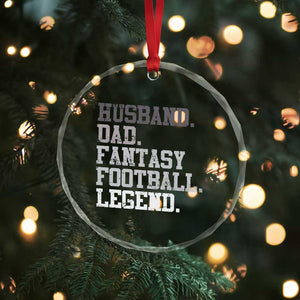Husband Dad Fantasy Football Legend Crystal Glass Ornament Retro Fathers Day TS10 Print Your Wear