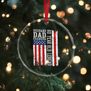 Husband Dad Grandpa 60 Year Old Legend Crystal Glass Ornament American Flag Birthday Gift TS12 Print Your Wear