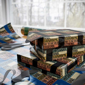 Husband Dad Grandpa 90 Year Old Legend Wrapping Paper Roll Funny 90th Birthday Fathers Day TS11 Black Print Your Wear