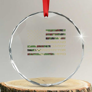 Husband Daddy Protector Hero Crystal Glass Ornament Camo American Flag Fathers Day Gifts For Husband Hubby Dad TS10 Transparent Glass 3'' Circle Print Your Wear