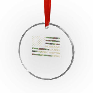 Husband Daddy Protector Hero Crystal Glass Ornament Camo American Flag Fathers Day Gifts For Husband Hubby Dad TS10 Print Your Wear