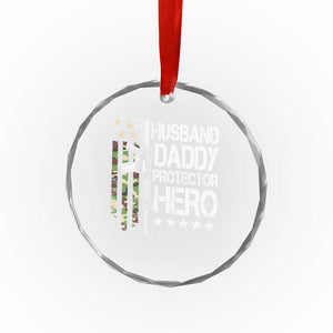 Husband Daddy Protector Hero Crystal Glass Ornament Dad Guns Fathers Day Camo American Flag TS10 Print Your Wear