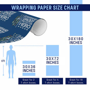 Husband Daddy Protector Hero Wrapping Paper Roll Dad Guns Fathers Day Camo American Flag TS10 Print Your Wear